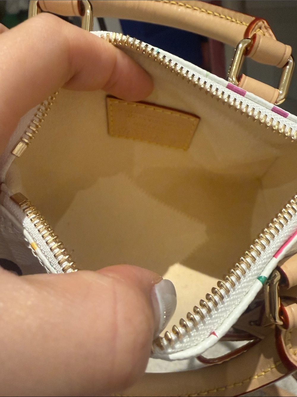 Louis Vuitton White Multicolor nano speedy - Picture 4 of 5